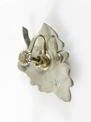 Vintage Unmatched Large Maple Leaf Abalone & Sterling Mexico Single Silver Earring