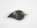 Vintage Mid Century Leaf Brooch Inlaid Abalone Sterling Silver Signed EGC Cuerna