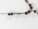 16 1/2" Sterling Silver Lariat Necklace 1 3/4 Drop Polished & Faceted Gem Stones