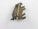 Antique Chinese Sterling Silver Enamel 4 leaf Clover Lucky Pig Filigree Brooch