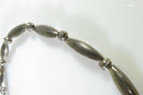 Beautiful Inlaid Stone Tab Choker Necklace With Sterling Silver Pearls & Melons