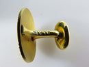12K Gold Filled Oval Signet Scrolling Design GLP Co Made Curved Bean-Back Cuffli