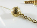 Victorian 14K Gold Filled Hat Pin with Hat Bar Pin & Chain Assembly