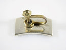 Modernist Mate-less Curved Abalone & Sterling Taxco Mexico Single Screw Back Earring