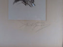 Old Man in Profile Lithograph in Watercolor by Martin Growald c1900