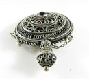Old Palestine Sterling Round Perfume Scent Flask Fancy Chatelaine Perfume Bottle