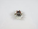 1" Vintage Abalone Inlaid Sterling Silver Scarf Collar Pin Wheel Flower Sun Burs