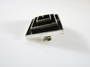 Vintage 3D Sterling Silver Modernist Spiraling Geometric Rectangle Brooch Pendant Old Mexico Silver