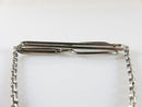 Vintage Swank Sterling Silver Tie Bar Clamp With Dangling Plaque for a Monogram