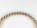 Stylish Gold Washed Sterling Silver 7 1/4" Long Faceted Pink Glass Link Bracelet