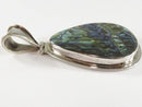 Lovely Large Pendant Sterling Silver Polished Abalone Teardrop Form Hinged Bale