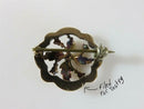 Edwardian 10K Gold Seed Pearl Openwork Brooch / Lapel Pin