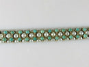 Beautiful 83 Pearl 52 Turquoise 7" TL Bracelet 14K Yellow Gold Setting 33.4 Gram