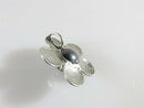 Vintage Designer Flower & Hematite Ball Center Sterling Silver Pendant 7/8"