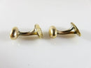Edwardian Gold Filled Oval Scrolling Design Solid Curved Bean-Back Cufflinks