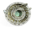 Costume Brooch Pendant Rose Cut Paste, Hardstone, Pearl Surround Fancy Filigree