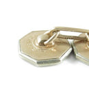 Antique Art Deco 10K Gold Single Park Roger Cufflink White Yellow MOP For Repurp