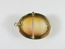 10K Etched Gold Shell Cameo Brooch Pendant (Repair Needed)