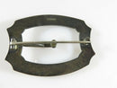 Antique Sterling Fancy Scallop Guilloché Enamel Buckle Sash Scarf Brooch