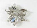 Vintage Alice Caviness Sterling Filigree Floral Blue Cats Eye Glass Brooch