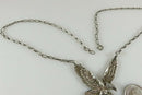 Patriotic American Eagle Necklace Sterling Artisan Robert Becenti Navajo 17.5"