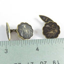 Vintage K24 Japanese Damascene Village View Chain Link Cufflinks Set Etched w/