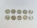 Group of 10 US Roosevelt Silver Dimes 90% Silver Lot 12 90% silver dimes US silver coins Roosevelt dimes lot used