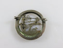 Egyptian Revival Ancient Chariot Dog Scene Art Deco Pierced 800 Silver Pin