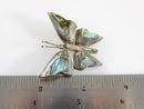 Vintage 1950's Abalone Inlay Butterfly Pin Sterling Silver Taxco Mexico RS 925