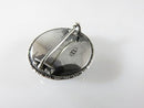 Unusual Antique Blue Morpho Butterfly Wing Brooch 925 Bubble Glass Brooch
