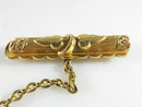Victorian 14K Gold Filled Hat Pin with Hat Bar Pin & Chain Assembly