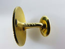 12K Gold Filled Oval Signet Scrolling Design GLP Co Made Curved Bean-Back Cuffli