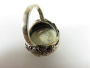 Beautiful Antique Style Japanese Satsuma Sterling Ring Seated God Immortal