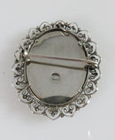 Old Hand Painted Miniature Madonna of the Streets 800 Silver Pendant Brooch