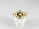 Early Victorian 18K Gold 3 Leaf Clover Pearl Statement Ring Size 8