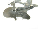 Vintage Siam Sterling Enameled Goddess Mekkala Brooch Pin Circa 1946-48
