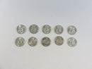 Lot of 10 US Roosevelt Silver Dimes 90% Silver Mixed Mint Marks 90% Collection Circulated