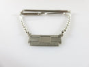 Vintage Swank Sterling Silver Tie Bar Clamp With Dangling Plaque for a Monogram