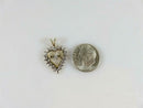 10K Gold MOM Heart Pendant with White Gold Accents & Moissanite Chip