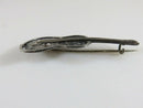 Beautiful Victorian Guitar Brooch Floral Decor Forget Me Not in Sterling