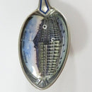 Vintage 800 Silver Spoon Hand Painted Enamel Bordeaux Grand Theatre Signed SM
