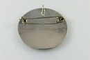 Taxco Sterling Silver Mexico Inlaid Retro Style Brooch Pendant Turquoise Inlay