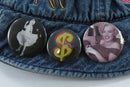c1990's Disneyland Bucket Hat Denim with Characters and Pins Gabriela