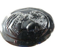 Antique Faceted Glass Cameo Mourning Brooch Multi Layered Glass French Jet