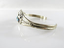 Petite Sterling Silver Cuff Bear Claw Shadowbox Turquoise Unsigned Navajo Style