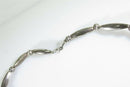 Beautiful Inlaid Stone Tab Choker Necklace With Sterling Silver Pearls & Melons