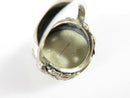 Japanese Satsuma Deity God of Fortune Hand Painted Button Ring Sterling