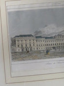 Schönbrunn Palace near Vienna, Austria, Handcolored Engraving View of Schönbrunn