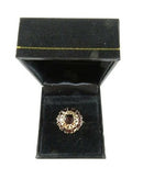 Mid-Century Bombé 14K Gold Garnet Cluster Ring, Pierced Filigree Dome, Size 5.5 (One Stone Damaged)