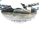 Circa 1960 Zuni Apache Ghan Crown Dancer Inlaid Sterling Silver Bolo Tie Bennett